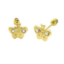 14K Gold Lab Diamonds Butterfly W. Screw-Back Stud Earrings - Shryne Diamanti & Co.
