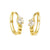 14K Yellow Gold with 3.5mm Round Cubic Zirconia Huggie Hoop Earrings - Shryne Diamanti & Co.