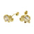 Elephant W. Round Lab Diamonds 14K Yellow Gold W. Screw Back Stud Earrings - Shryne Diamanti & Co.