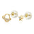 Micro Pave Lab Diamonds Globe - Star 14K Gold Stud Earrings W. Silicone Backing - Shryne Diamanti & Co.