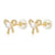 Pave Lab Diamonds Bow - Pearl Stud Earrings in 14K Gold W. Silicone Backing - Shryne Diamanti & Co.