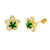 Simulated Emerald Halo Lab Diamonds Flower in 14K Gold W. Screw-Back Stud Earrings - Shryne Diamanti & Co.