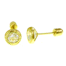 14K Gold D/C Bezel-Set 5mm Round Lab Diamonds W. Screw-Back Stud Earrings