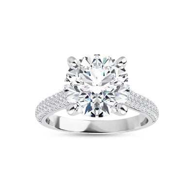 Round Moissanite Side Stone Engagement Rings – 1.90tcw – 7.03tcw - Shryne Diamanti & Co.