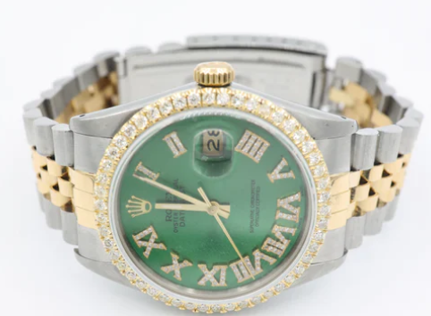 Rolex Green Datejust 36MM w/ Diamond Bezel - Shryne Diamanti & Co.