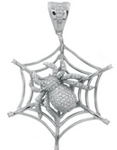 Sterling Silver Pave Spider Pendant - Shryne Diamanti & Co.