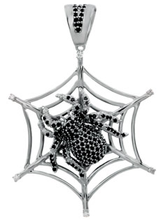 Sterling Silver Pave Spider Pendant - Shryne Diamanti & Co.