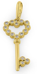 14K Gold Heart Key - Shryne Diamanti & Co.