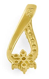 14K Yellow Micro Flower Pendant - Shryne Diamanti & Co.