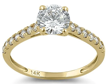 14K Solitaire Round Engagement Ring - Shryne Diamanti & Co.