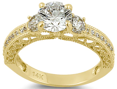 14K Round 7mm Engagement Ring - Shryne Diamanti & Co.