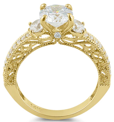 14K Round 7mm Engagement Ring - Shryne Diamanti & Co.