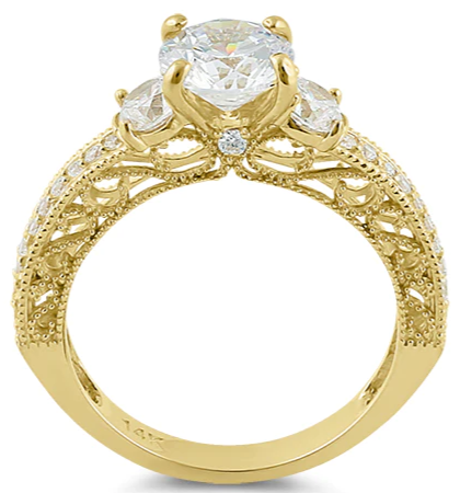 14K Round 7mm Engagement Ring - Shryne Diamanti & Co.