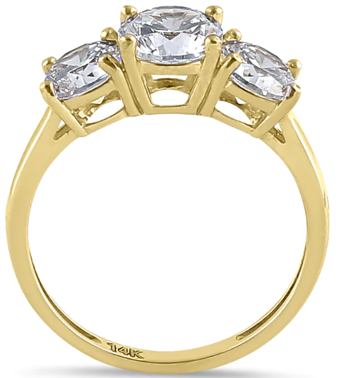14K Triple Round Classic Engagement Ring - Shryne Diamanti & Co.