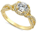 14K Twist Round Halo Engagement Ring - Shryne Diamanti & Co.