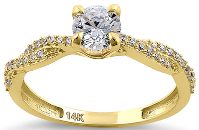 14K Round Cut Twist Engagement Ring - Shryne Diamanti & Co.