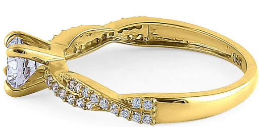 14K Round Cut Twist Engagement Ring - Shryne Diamanti & Co.