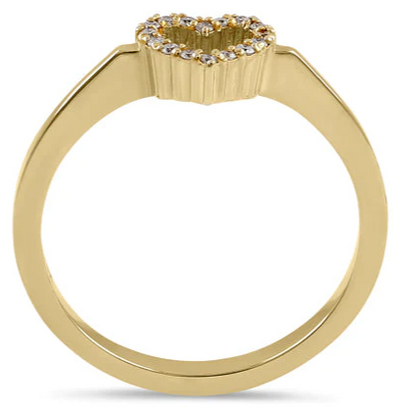 14K Shimmering Heart Ring - Shryne Diamanti & Co.