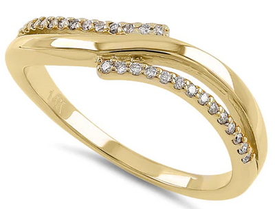 14K Elegant Overlapping Ring - Shryne Diamanti & Co.