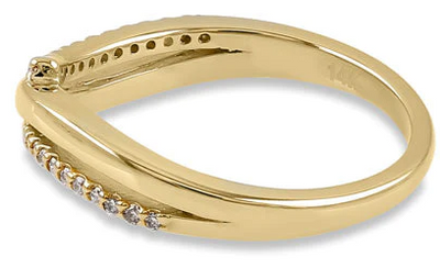 14K Elegant Overlapping Ring - Shryne Diamanti & Co.