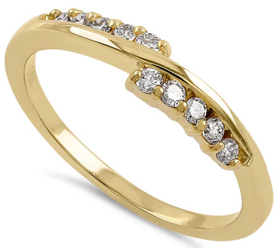 14K Elegant Overlapping Ring - Shryne Diamanti & Co.