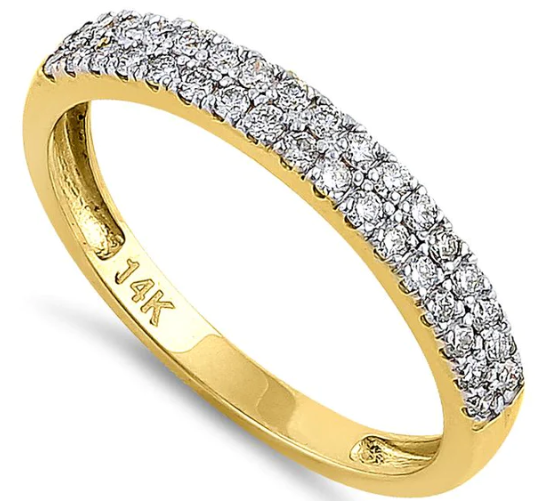 14K Double Row Diamond Ring - Shryne Diamanti & Co.