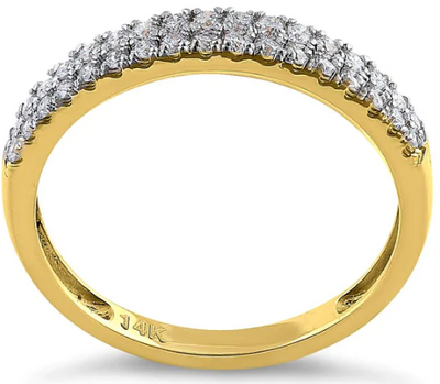 14K Double Row Diamond Ring - Shryne Diamanti & Co.