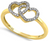 14K Double Heart Diamond Ring - Shryne Diamanti & Co.
