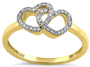 14K Double Heart Diamond Ring - Shryne Diamanti & Co.
