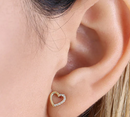 14K Heart Diamond Earrings - Shryne Diamanti & Co.