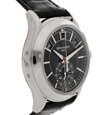 Patek Philippe Complications Flyback Chronograph Platinum 42mm Black Dial - Shryne Diamanti & Co.