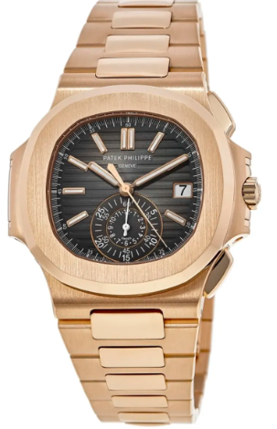 PATEK PHILIPPE Nautilus Chronograph Date Rose Gold 2022 Year Men's Watch - Shryne Diamanti & Co.