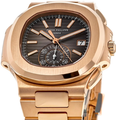 PATEK PHILIPPE Nautilus Chronograph Date Rose Gold 2022 Year Men's Watch - Shryne Diamanti & Co.