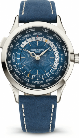 PATEK PHILIPPE Complications World Time Platinum Blue Dial 38.5mm - Shryne Diamanti & Co.