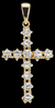 14K WHITE GOLD CONTEMPORARY CROSS SET WITH DIAMONDS - Shryne Diamanti & Co.