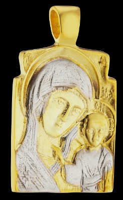 STERLING SILVER TWO-TONE MADONNA AND CHILD MADALLION - Shryne Diamanti & Co.